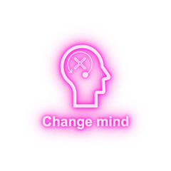 Poster - Change human mind neon icon