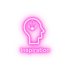 Poster - Human mind inspiration neon icon