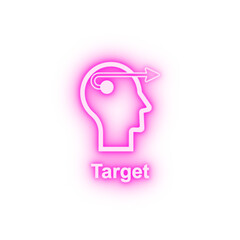 Poster - Human mind target neon icon