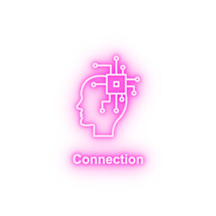 Poster - Ai brain cpu neon icon