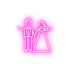 Poster - Bride groom neon icon