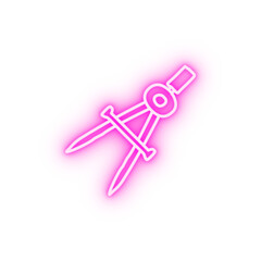 Poster - compass sketch neon icon