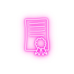 Poster - certificate sketch neon icon