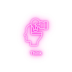 Poster - Brain Hand bulb neon icon