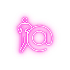 Poster - contact e-form neon icon