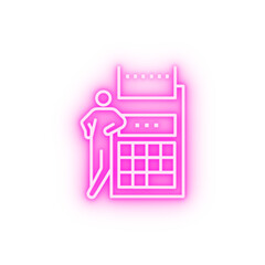 Poster - business calculator neon icon