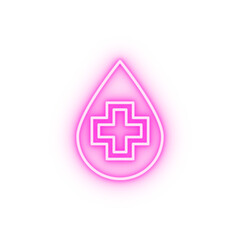 Poster - blood drop neon icon