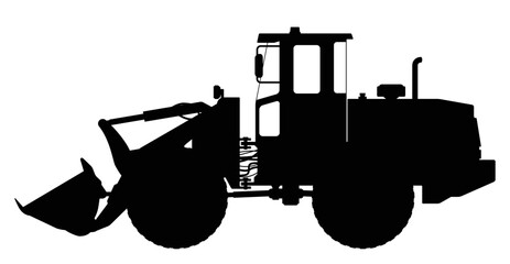 Silhouette the loader on a white background.