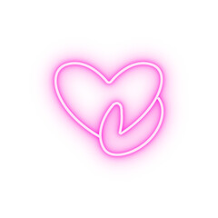 Canvas Print - heart in hand neon icon