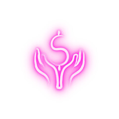 Poster - hands and money sketch style neon icon