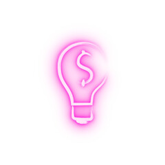 Poster - light bulb dollar sketch style neon icon