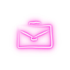 Poster - briefcase sketch style neon icon