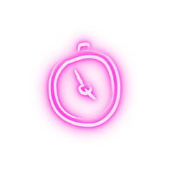 Poster - stopwatch sketch style neon icon