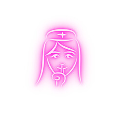 Poster - nurse avatar sketch style neon icon