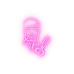 Poster - stylist avatar sketch style neon icon