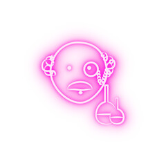 Poster - scientist avatar sketch style neon icon