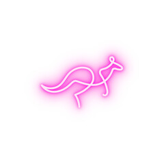 Poster - Kangaroo one line neon icon