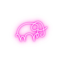 Poster - Elephant one line neon icon