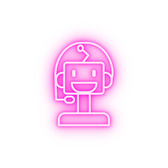 Fototapete - Machine robot smart concept line neon icon