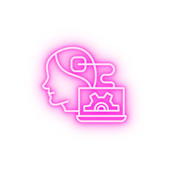 Poster - android artificial intelligence concept line neon icon