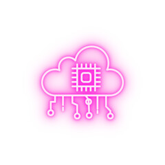 Poster - Artificial cloud concept line neon icon