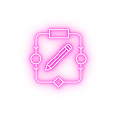Fototapete - artificial intelligence bot concept line neon icon