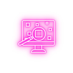 Poster - Analysis data machine concept line neon icon