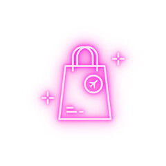Poster - Shopping packet airport neon icon
