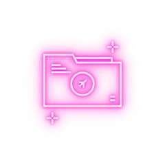 Sticker - File flight airport neon icon