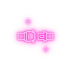Poster - Seatbelt airplane airport neon icon