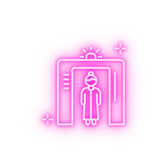 Poster - Security detector airport neon icon