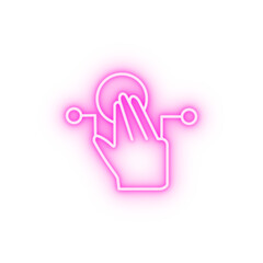 Poster - Finger push touch neon icon