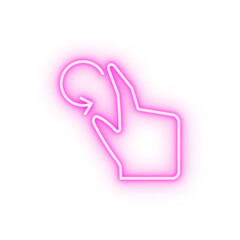 Poster - Rotate finger touch hand neon icon