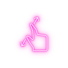 Poster - Zoom phone finger touch neon icon
