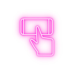 Poster - Smartphone finger touch neon icon