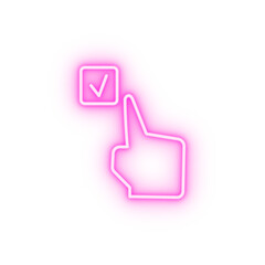 Poster - Verified check finger neon icon