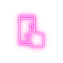 Poster - Smartphone finger touch neon icon