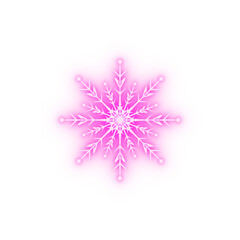 Wall Mural - Snowflake neon icon