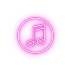Poster - music note neon icon