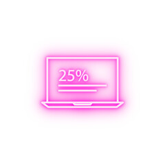Poster - upload video neon icon