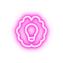 Poster - Lamp brain neon icon