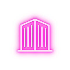 Poster - Skyscraper Building neon icon