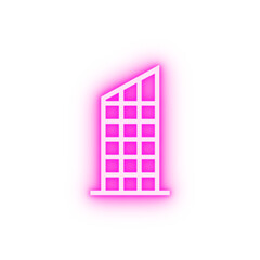 Poster - Skyscraper Building neon icon