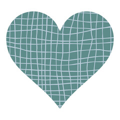 Heart witch checkered gray blue textured background