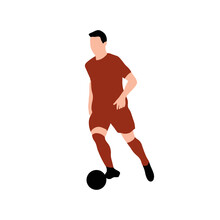 Football Player - Man Playing Football On A Transparent Background - Vector Illustration