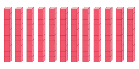 Wall Mural - Dienes tens blocks. Base ten counting. Place value with base ten blocks.