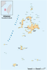 Wall Mural - Map of the Taiwanese archipelago of Penghu