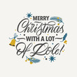© Anna Kosheleva - Merry Christmas with a lot of love vector text for the Christmas holiday. Design poster, greeting card, party invitation. Vector illustration.