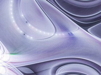 Poster - Fractal spiral. Abstract fractal patterns and shapes. Dynamic flowing natural forms.