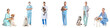 © Pixel-Shot - Set of veterinarians with animals isolated on white